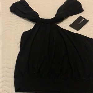 Black sleeveless top